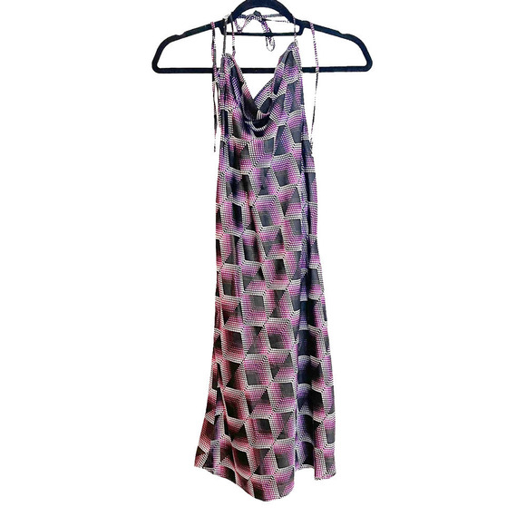 BP BE PROUD Cowl Neck Satin Dress In Purple Liza Print Size M NWOT - Picture 7 of 13